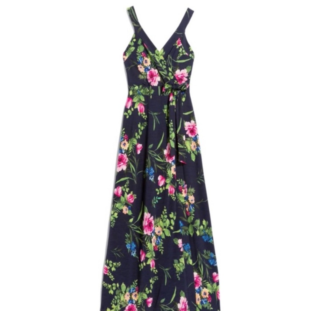 Le lis navy blue floral maxi dress